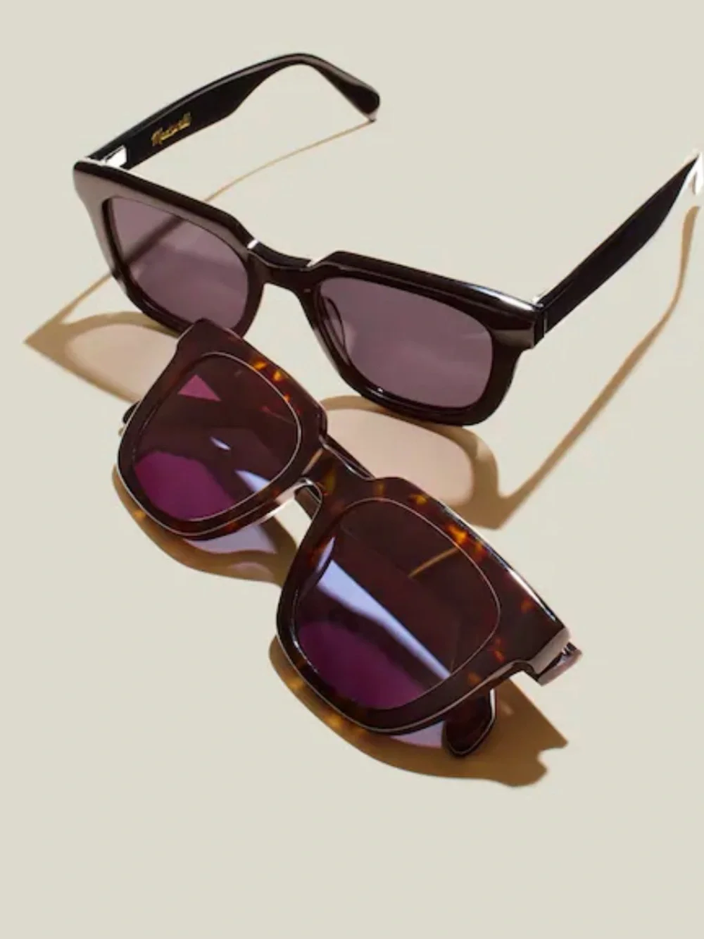 Madewell Tortoiseshell Frame Sunglasses with Blue Lenses